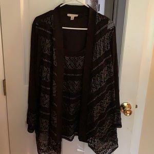 Dress barn tank/over blouse, one piece.